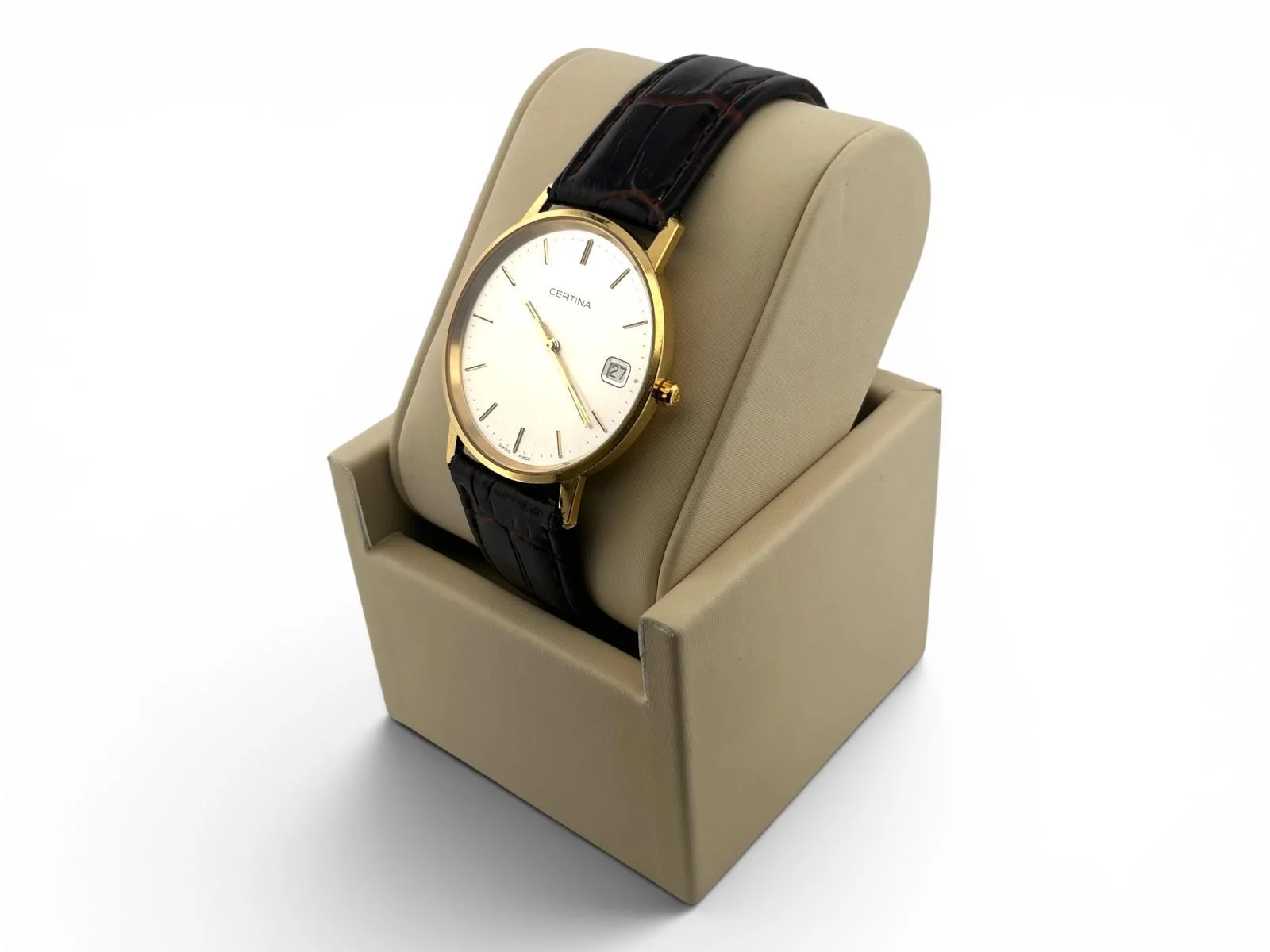 18K Certina klocka med läderband 29.3g