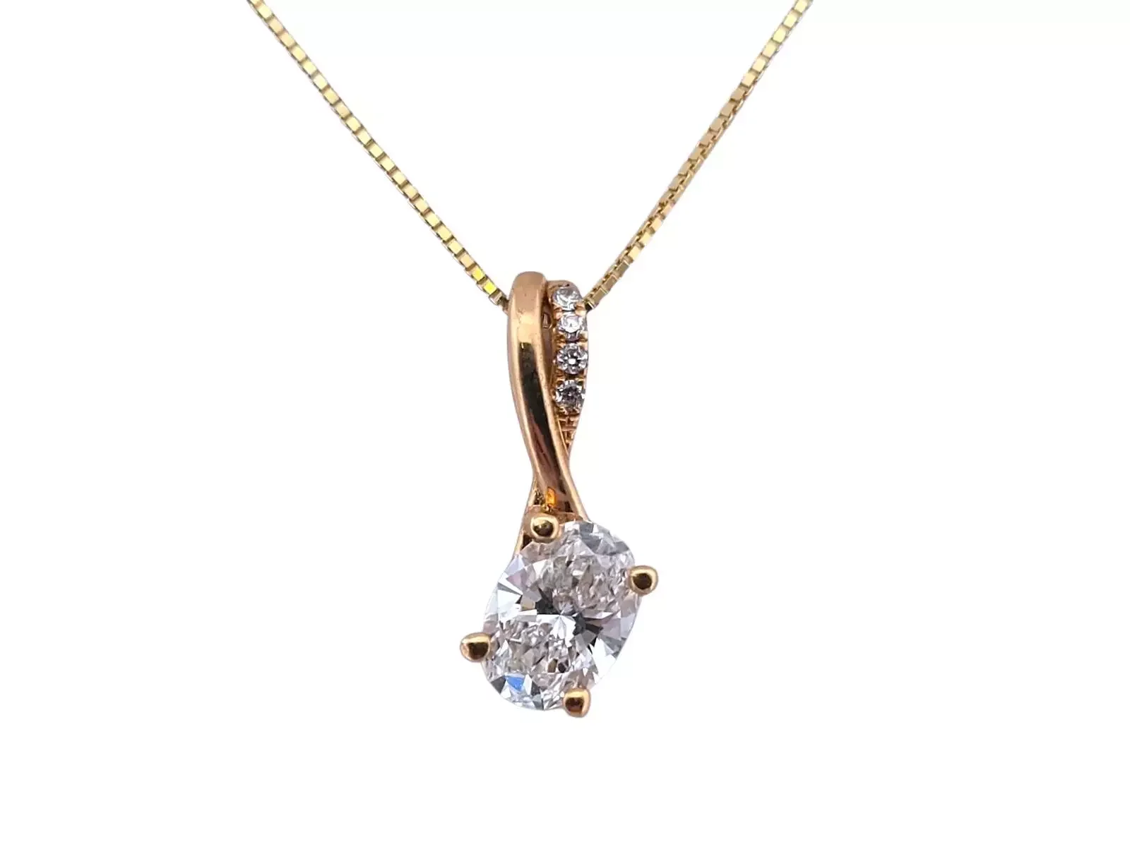 18K Diamant halsband Oval 0,64ct EVVS