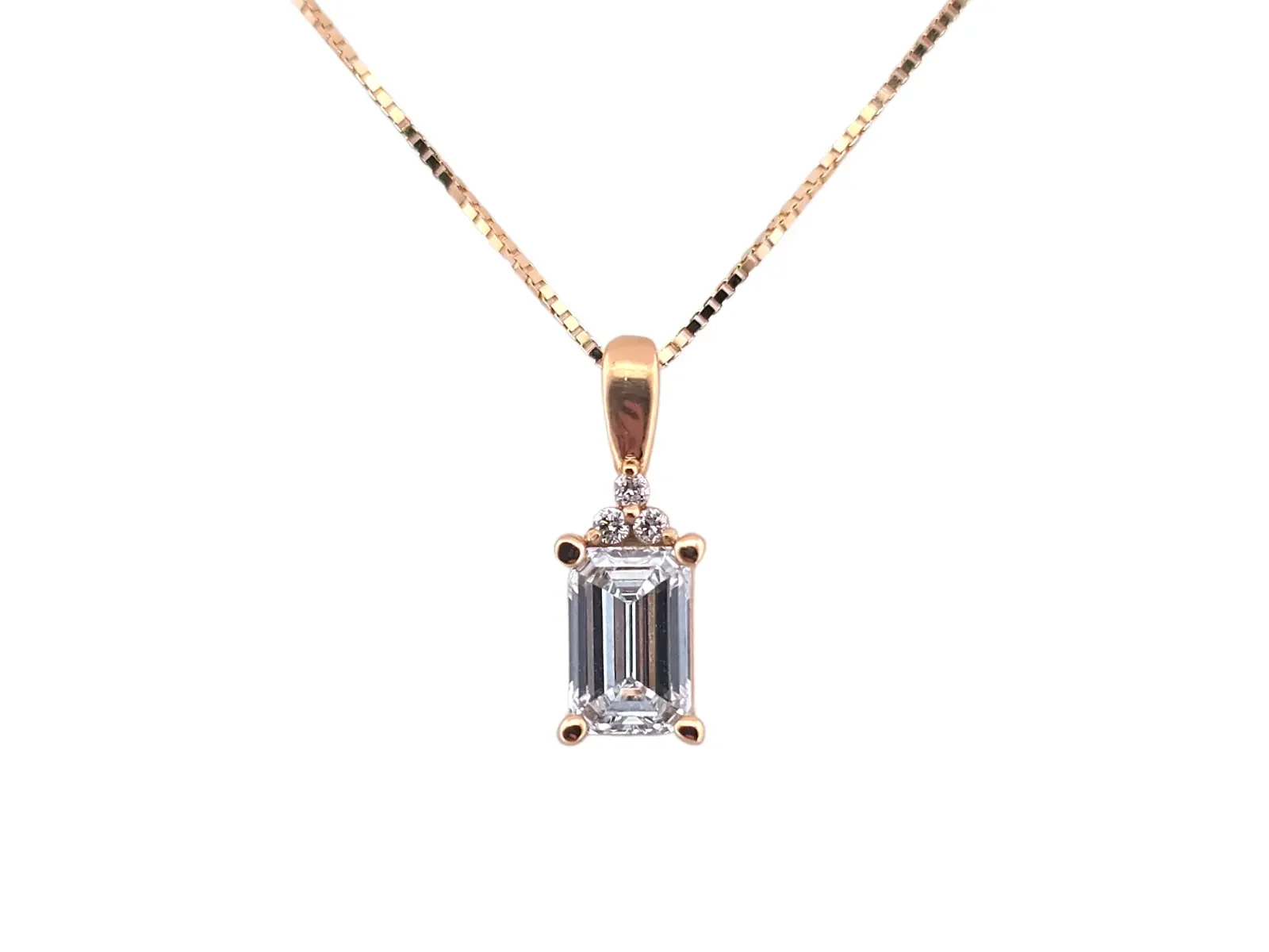 18K Diamant halsband Emerald 0.70 Ct