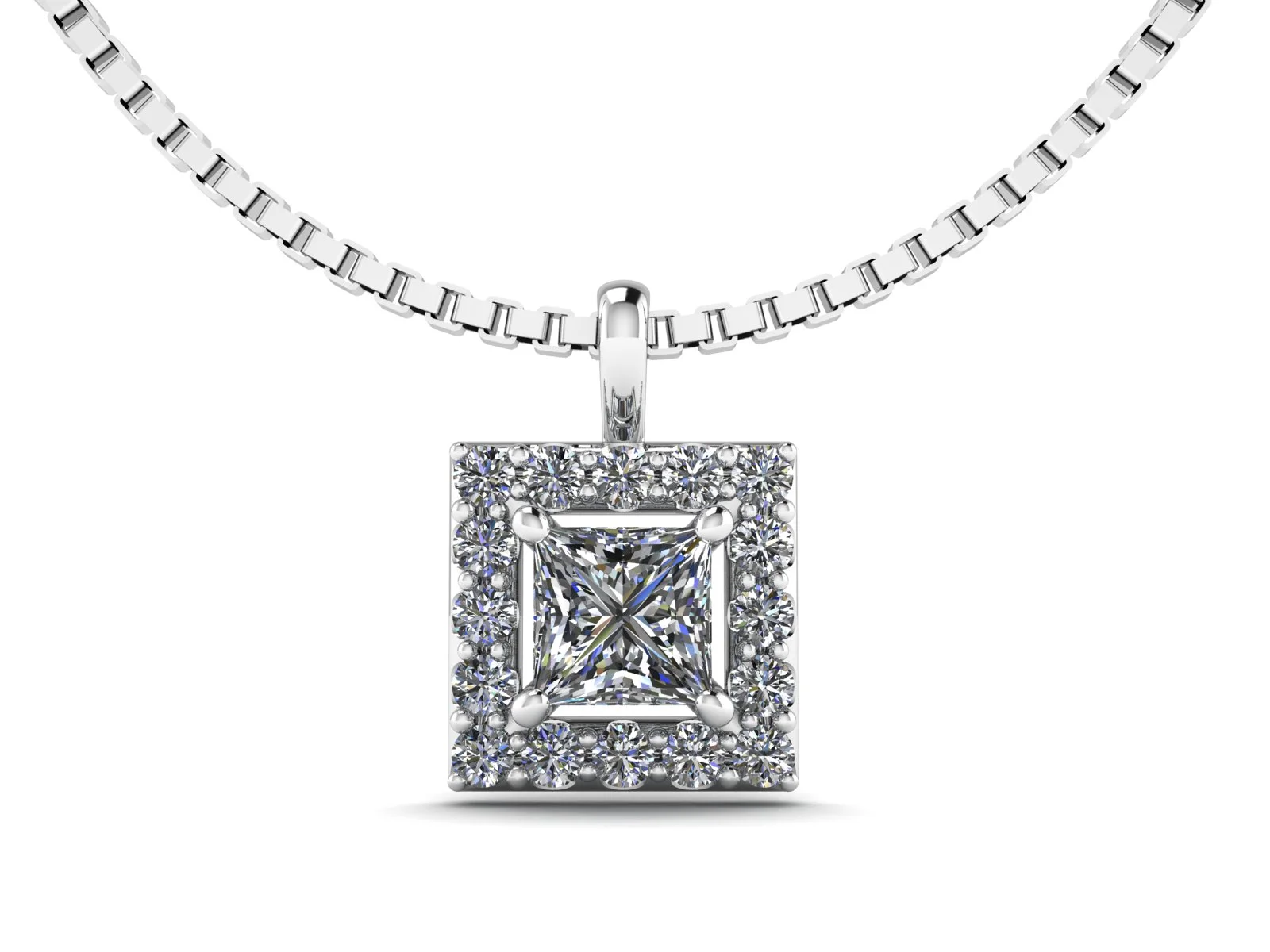 Diamant hänge halo Stella 18k