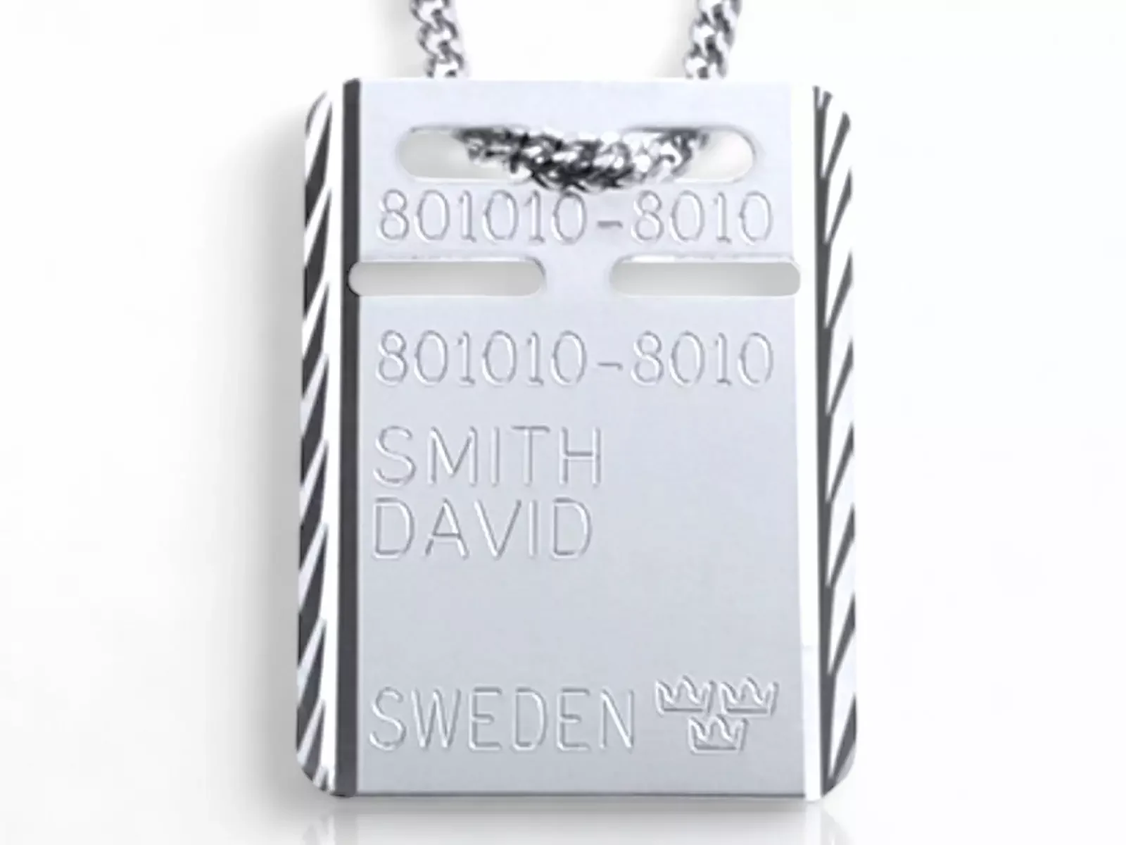 ID-Bricka 18k Vitguld 27mm