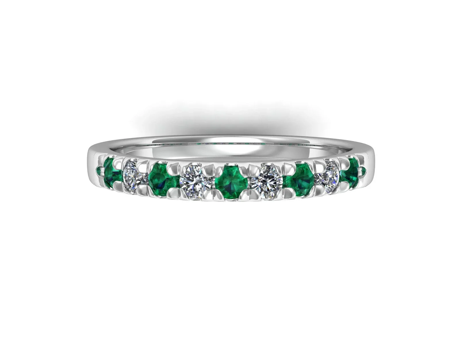 Diamantring ädelstensring Glimt diamant & smaragd 18k