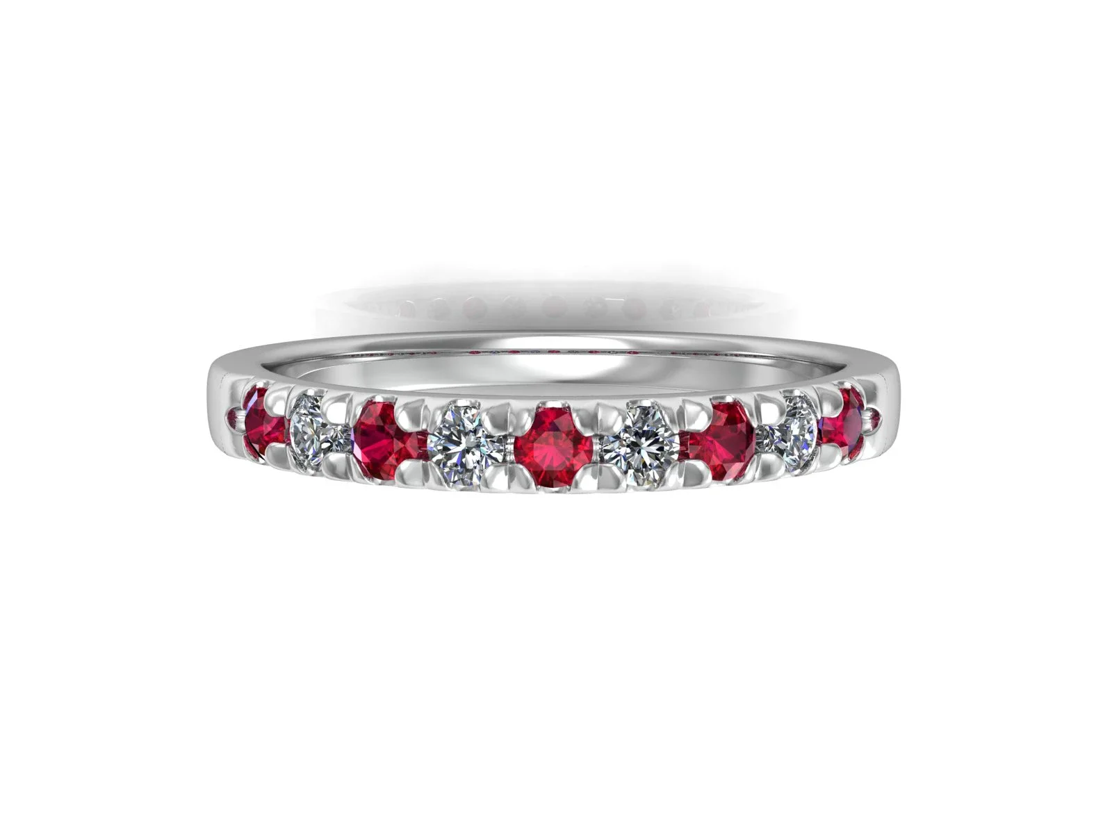Diamantring ädelstensring Glimt diamant & rubin18k